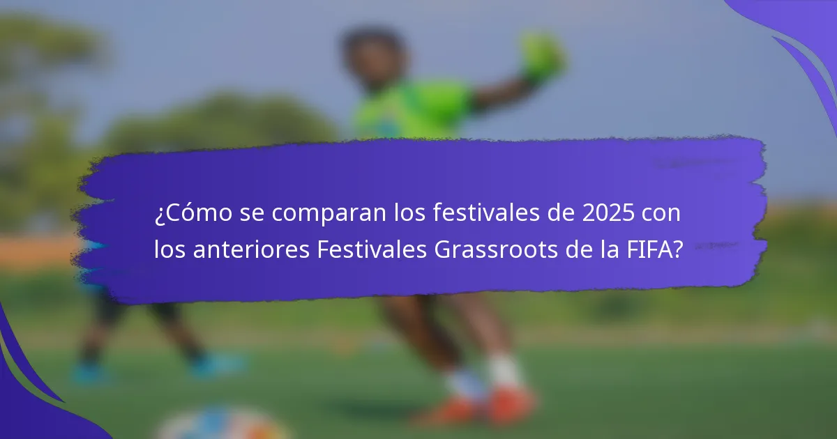 ¿Cómo se comparan los festivales de 2025 con los anteriores Festivales Grassroots de la FIFA?