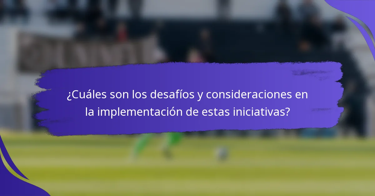 ¿Cuáles son los desafíos y consideraciones en la implementación de estas iniciativas?