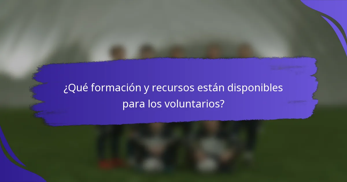¿Qué formación y recursos están disponibles para los voluntarios?